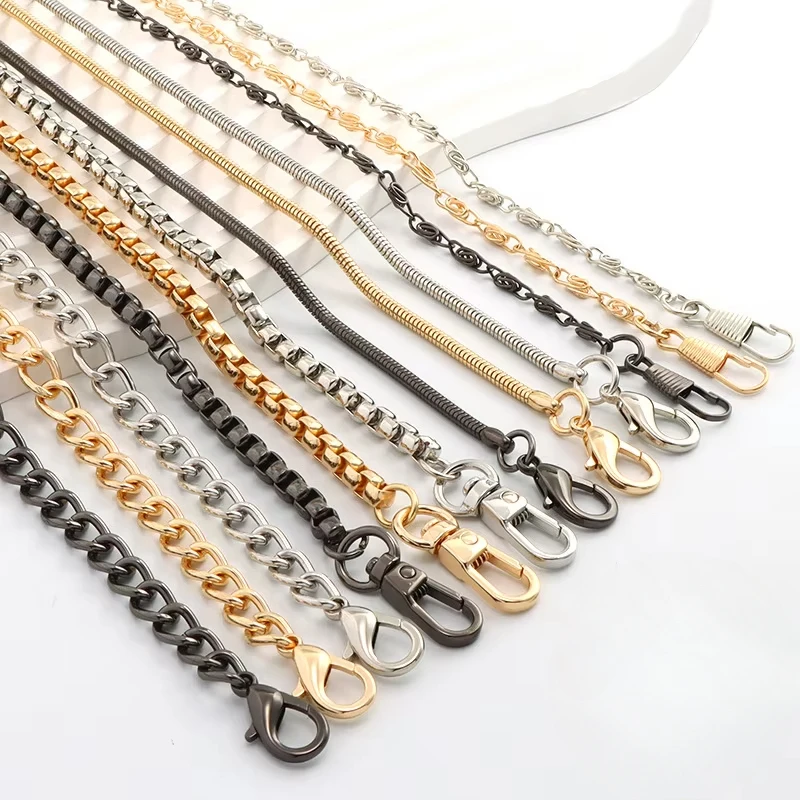 Fashion Metal Bag Chain Accessories Gold Women's Shoulder Crossbody Bag Chain Strap HandBags Parts & Accessories Belt Chain Bag