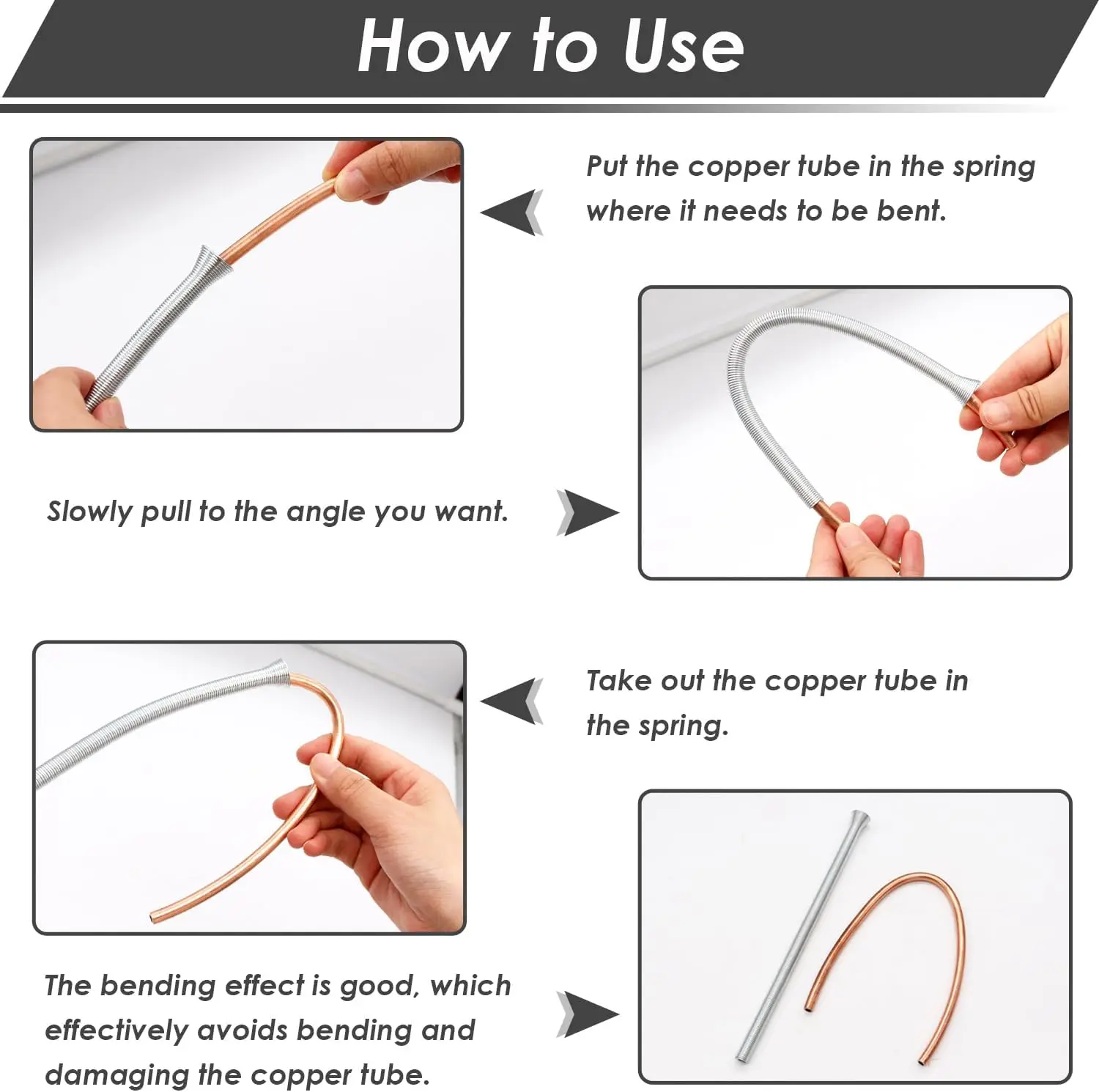 5 قطعة أنبوب الربيع بندر 1/4 1/2 3/8 5/8 5/16 بوصة ل النحاس الألومنيوم أنبوب الانحناء أدوات يدوية الربيع سلك الأنابيب أدوات السباكة #5
