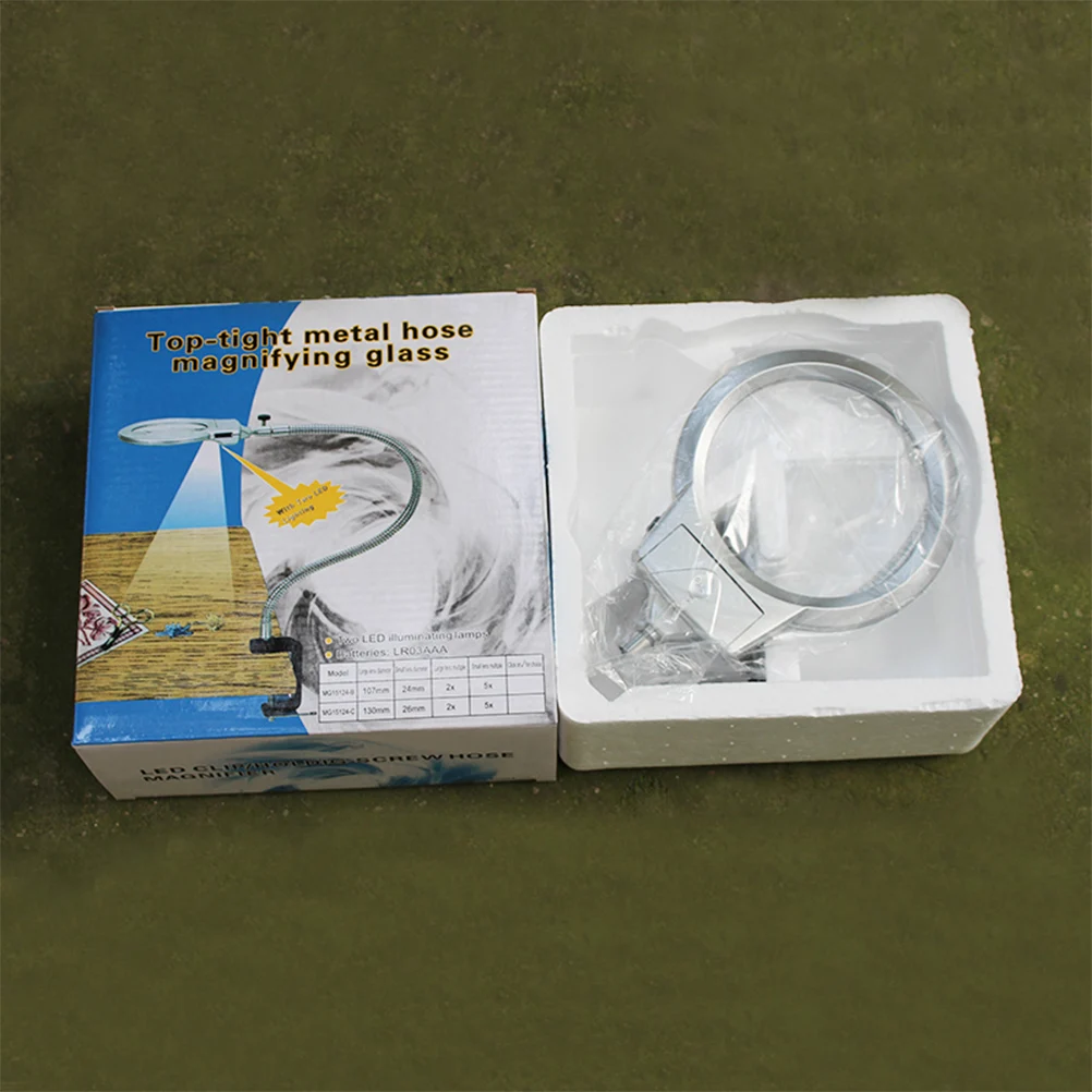

Adjustable Metal Hose Led Magnifier Lamp Clamp Foldable Reading Light Energy Saving Long Lasting Magnifying Glass Lamp For Table
