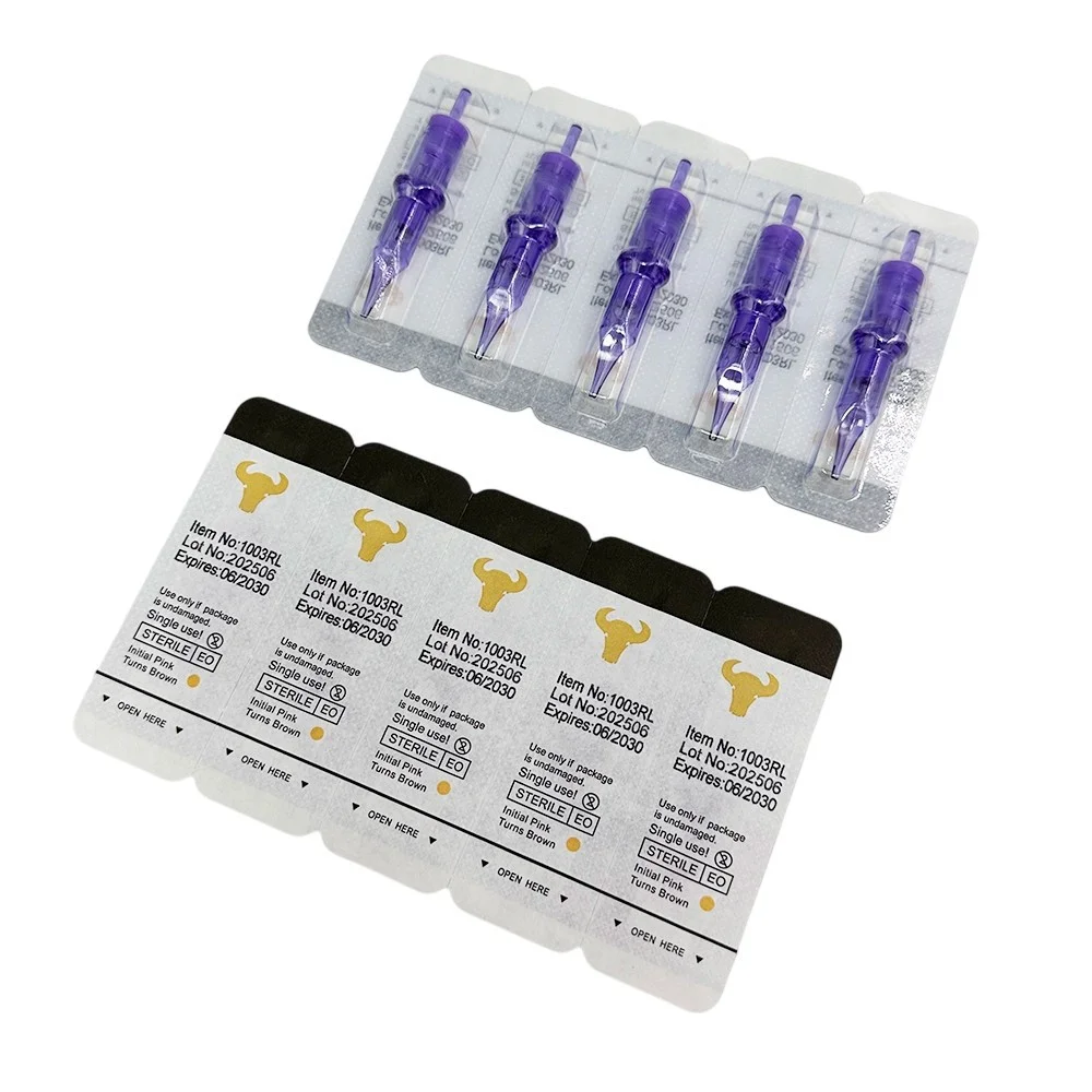 

20PCS Universal Needle Professional Tattoo Cartridge Needles Membrane Safety Cartridges Disposable Tattoo Needle Purple Needle