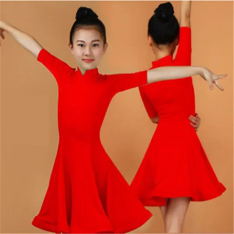 

Kids Dresses for Girls Latin Dance Dress Evening Party Stage Performance Clothing Fringe Ballroom Competition Costumes Set