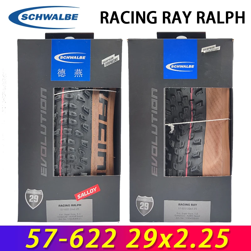 

SCHWALBE Original Racing Ralph Ray 29x2.25 Brown Tubeless Folding Tire for MTB Bike Off-Road XC Gravel Downhill Bicycle Parts