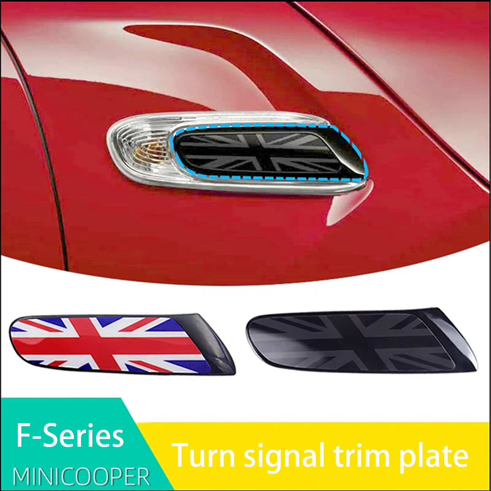 

Car Turn Signal Fender Cover for Mini Cooper F Series Flag Shape Exterior Decoration Moulding Sticker Accesorios
