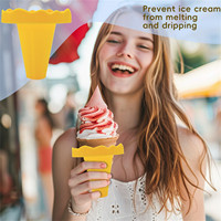 Popular Ice Cream Tools Portable Ice Cream Cone Holder Creative Ice Cream Stick Leak Proof Covers Prevent Ice Cream Dripping