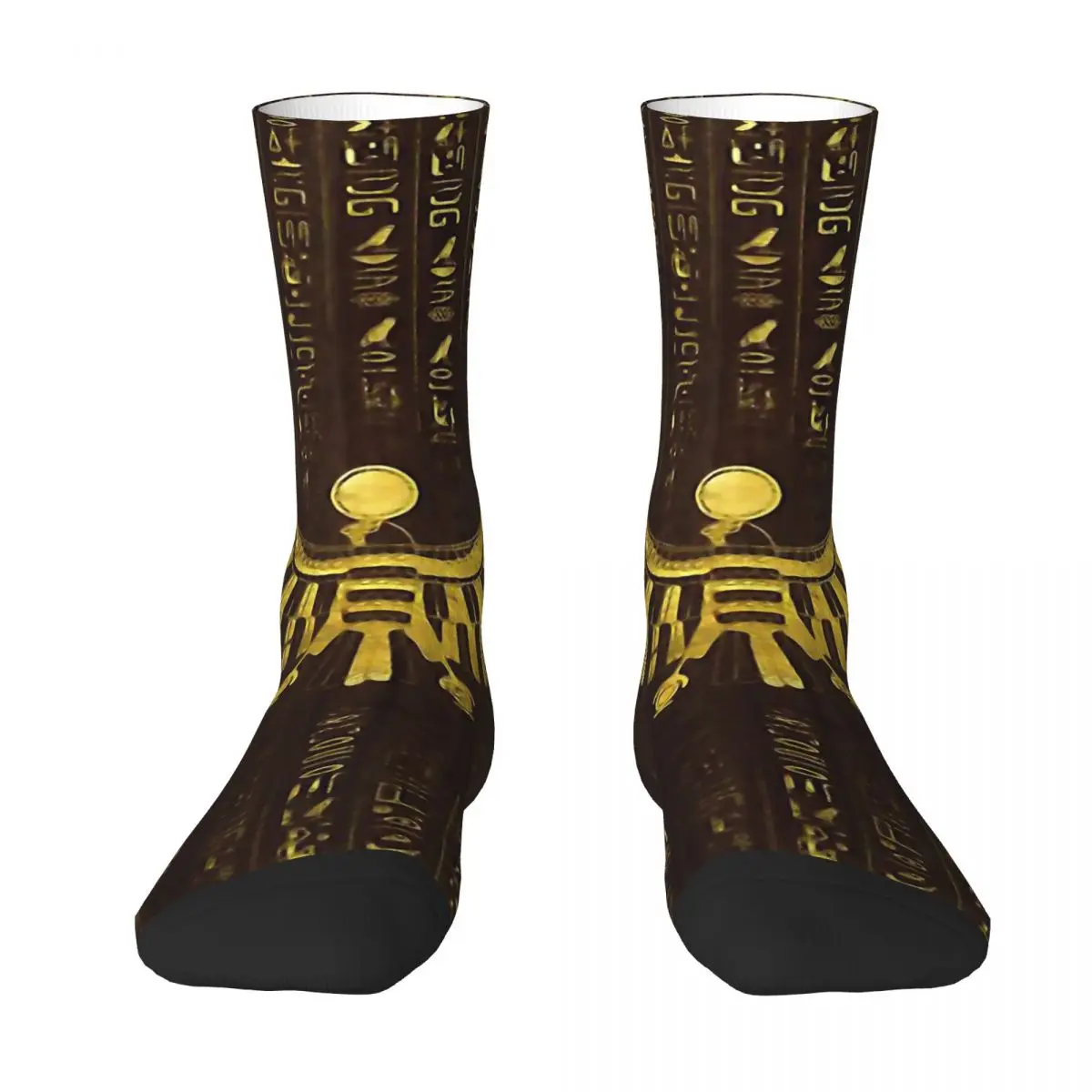 Golden Horus Falcon And Hieroglyphics Egyptian Mythology Kawaii Socks School Cartoon Pattern Socks