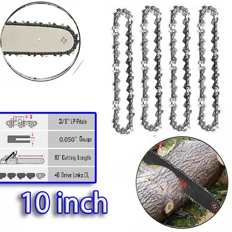 1/2/3/4pcs 10 Inch Chain 40DL 20Cutter 3/8\