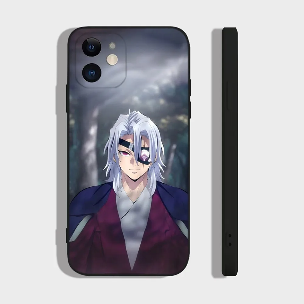 Anime Uzui Tengen Phone Case For iPhone 14,13,12 Mini 11 Pro XR,X,XS,MAX 6S,7,8 Plus Silicone Cover Soft black