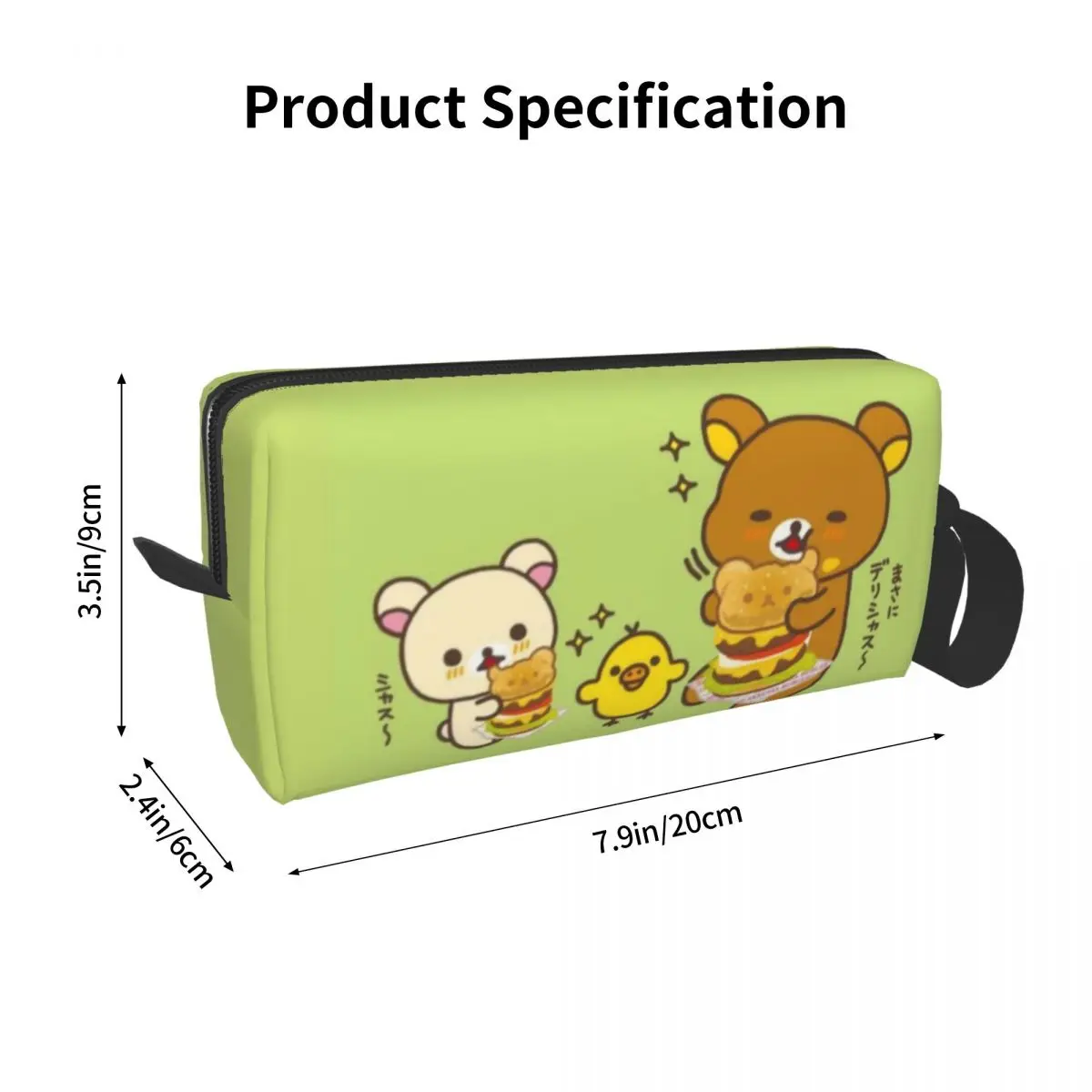 Custom Rilakkuma And Friends Eatin Burger Makeup Bag Women Travel Cosmetic Organizer Kawaii Storage Toiletry Bags