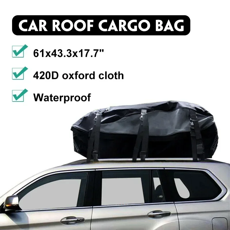 Car Roof Box Roof Bag 155X110X45cm 420D Oxford Rooftop Luggage Carrier Storage Bag Travel Waterproof Bag for SUV Cars Body Kit