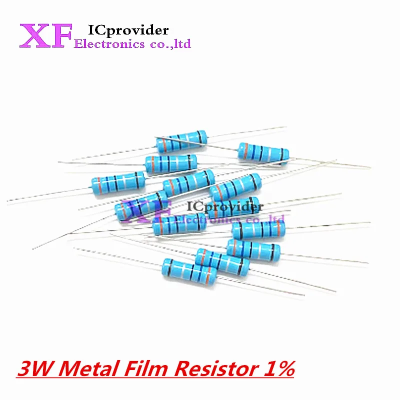 

10pcs 3W Metal Film Resistor 1% 0.1R - 2.2M 2.2 10 100 150 220 270 330 470 1K 2.2K 4.7K 10K 15K 22K 47K 100K 220K 470K 1M ohm