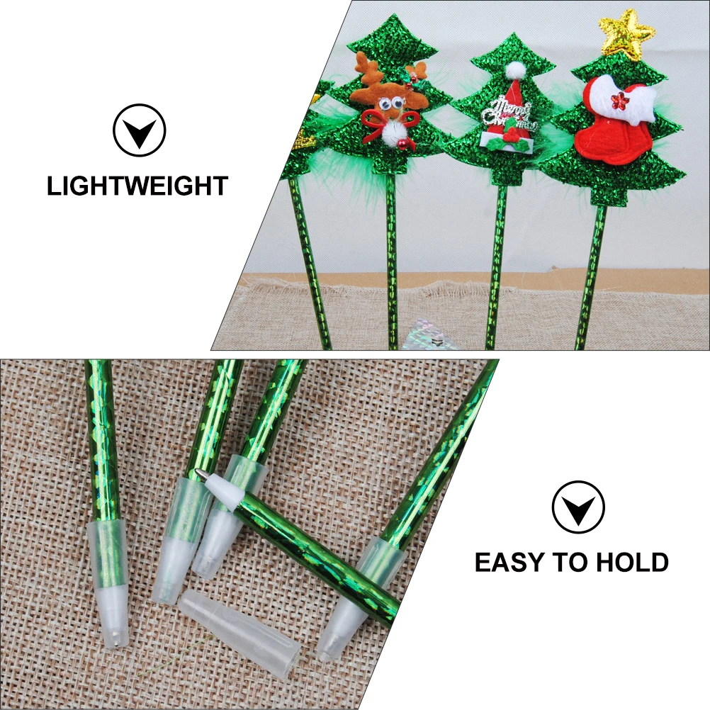 

4 pcs Ballpoint Pens Cartoon Decorative Practical Writing Resin Pattern Student Office School Christmas Gift Lightweight Various