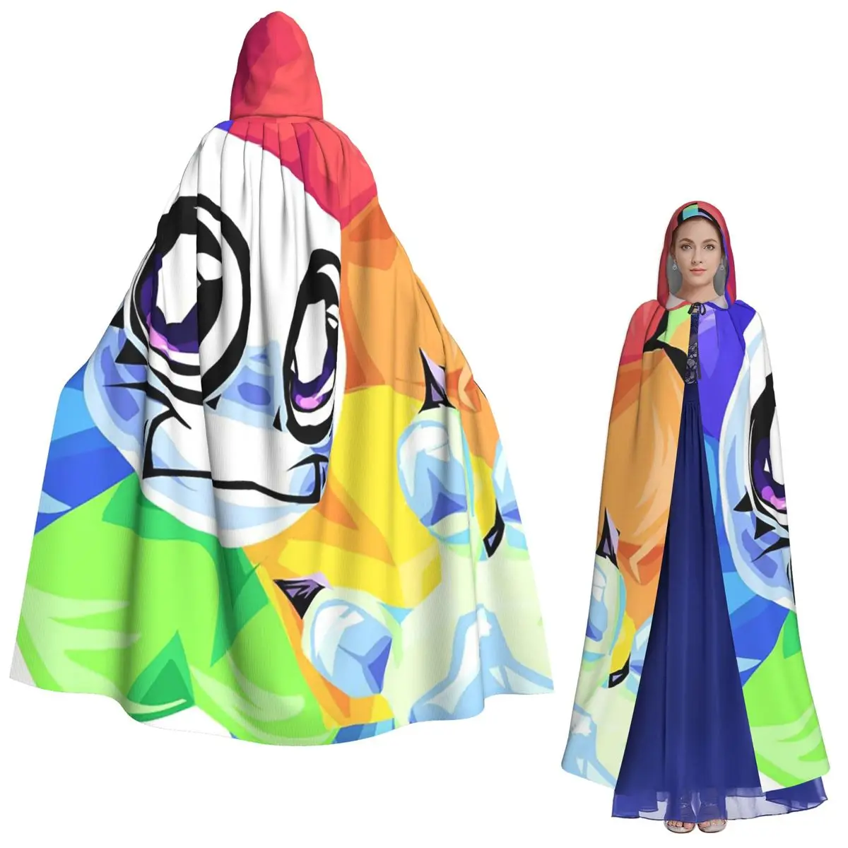 عباءة دانديز وورلد داندي طويلة بغطاء للرأس للساحرة في القرون الوسطى زي تنكري لحفلات الهالوين للبالغين من الجنسين