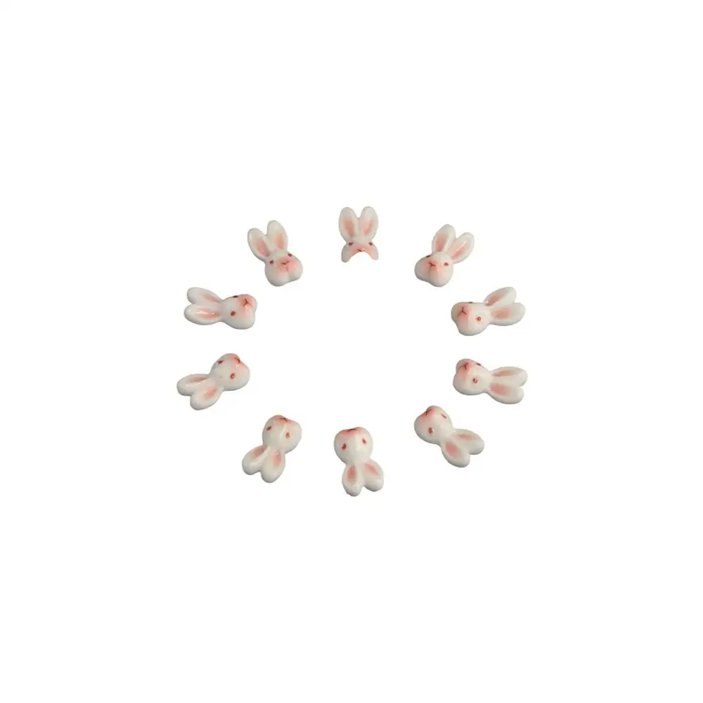 10Pcs/set Nail Supplies Rabbit Nail Decorations Rabbit Nail Art Drills DIY Nail Ornaments Cartoon Rabbit Nail Accessories Resin