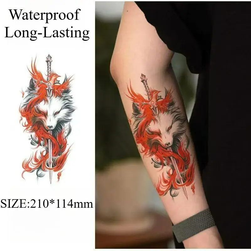 

Fox wolf colorful Temporary Tattoos,Tattoo Stickers,Waterproof Long-Lasting,Fake Tattoo,body art for men and women