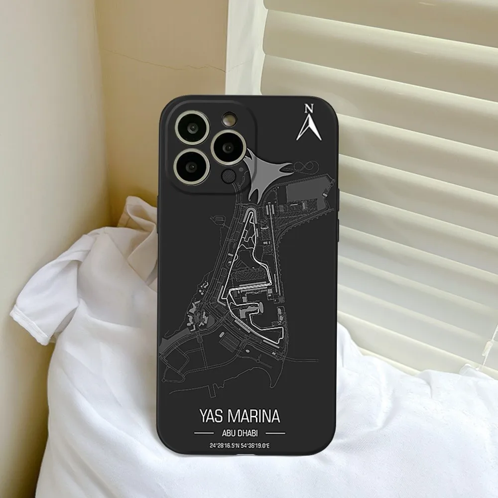 Coque de téléphone Formula 1 Racing Circuit, coques noires, iPhone 15, 14, 11, 12 Pro, 8, 7, 15 Plus, 13 Pro MAX, Poly XS, MINI SE, 2020