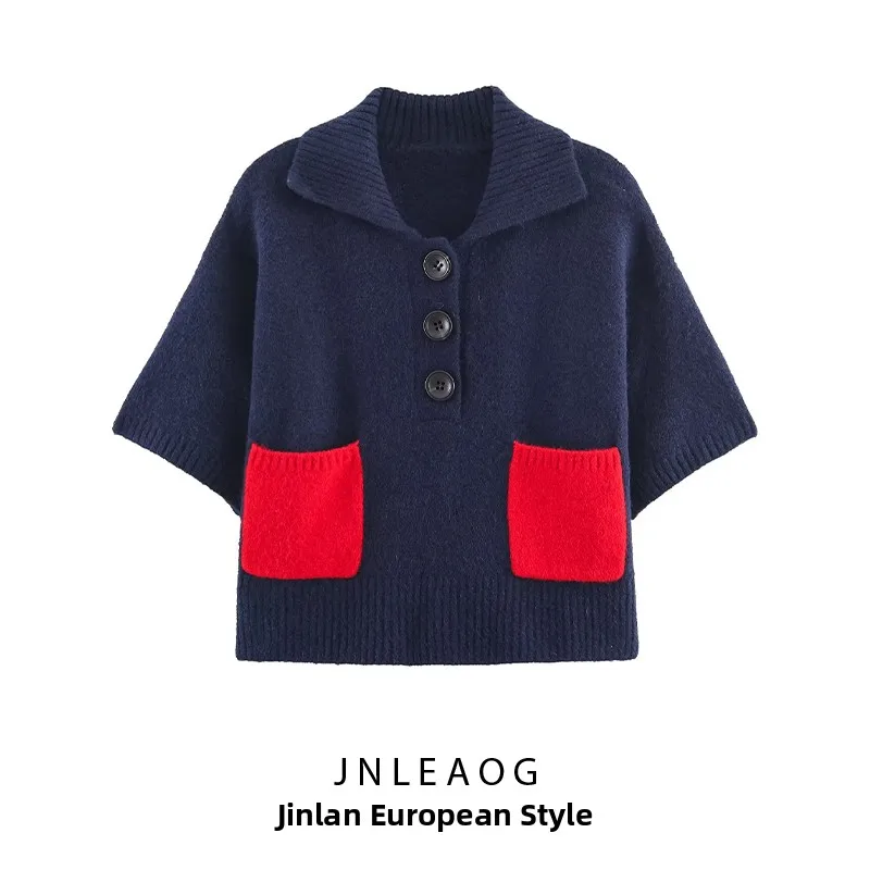 

JNLEAOG Women's Faionable ort Sve Knitted Top Polyester Fiber Versatile Autumn New Arrival Color Long Sve