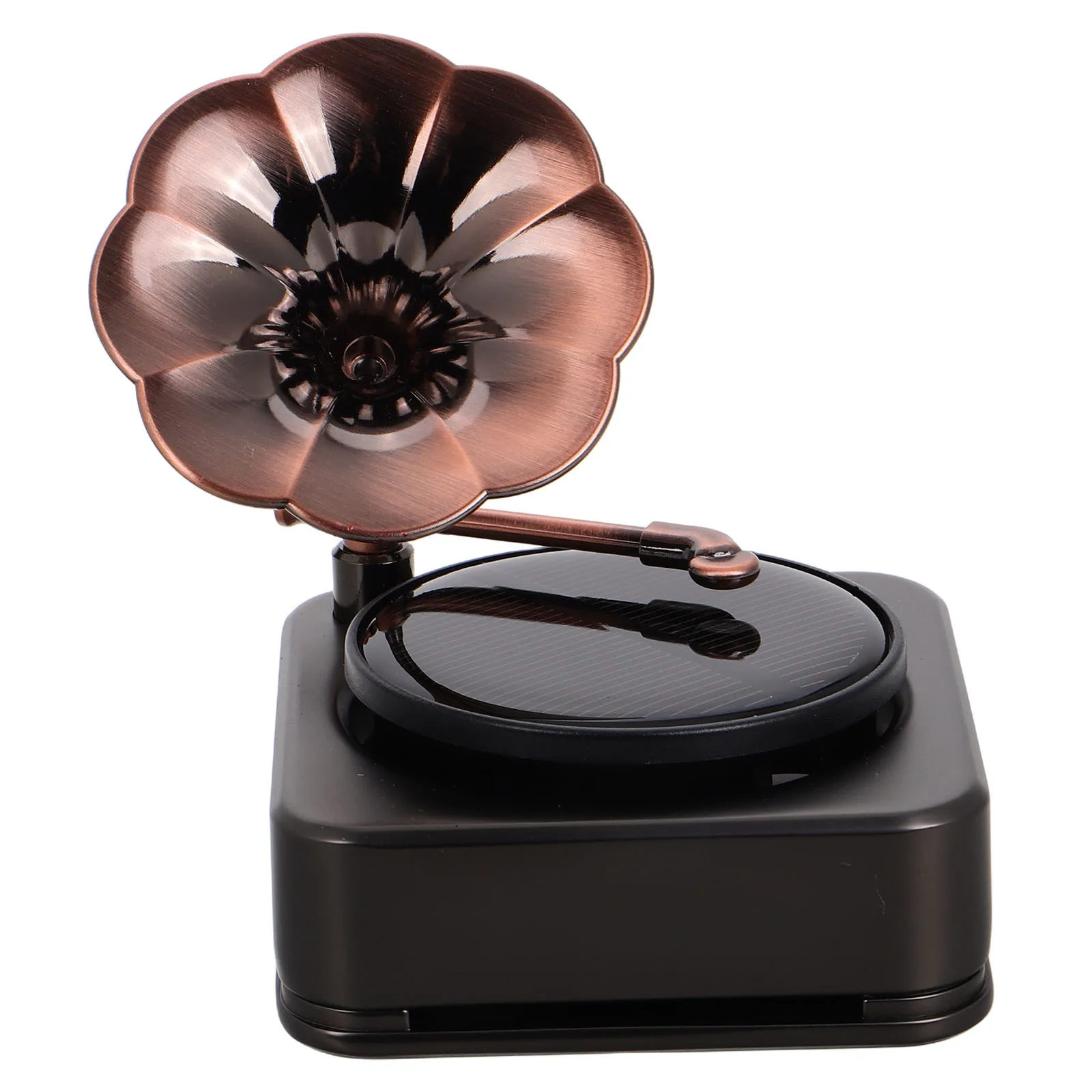 

Car Scent Diffuser Solar Aromatherapy Ornament Vintage Phonograph Design Dashboard Fragrance Rotating Car Perfume Decoration