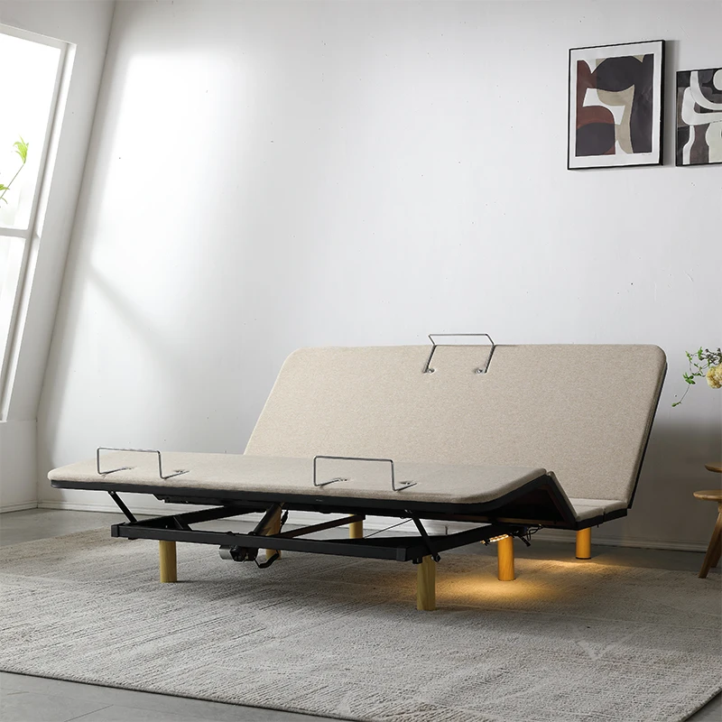 مصنع الجملة USB قابل للتعديل سهلة التنظيف قواعد سرير قابلة للطي محمولة إطار سرير كهربائي ذكي قابل للطي #6