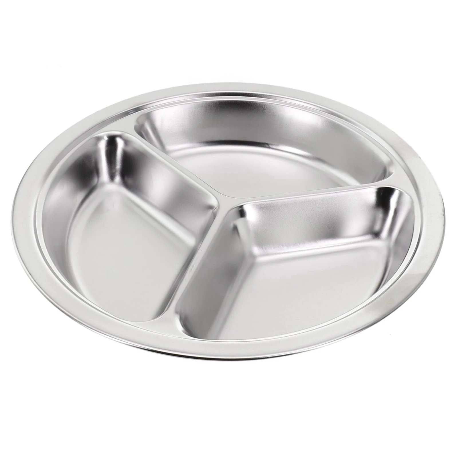 

1 Pc 22 24 26cm Stainless Steel Divided Tray Dinner Snack Kids Baby Plate Diet Plate Diet Food Control Tray Dinner Plates