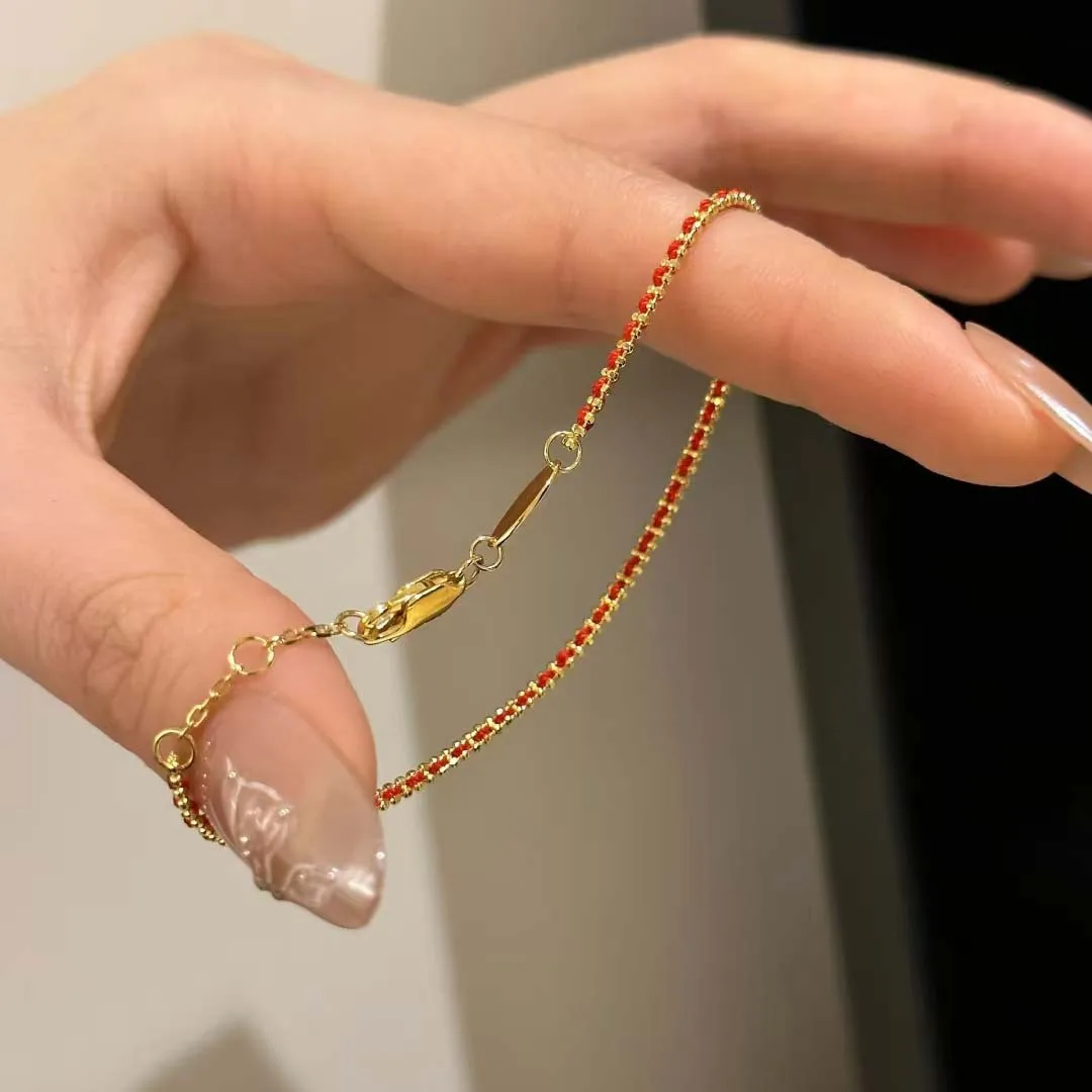Small red string bracelet - exquisite and versatile accessory for the zodiac year transformation. Hand-woven string bracelet