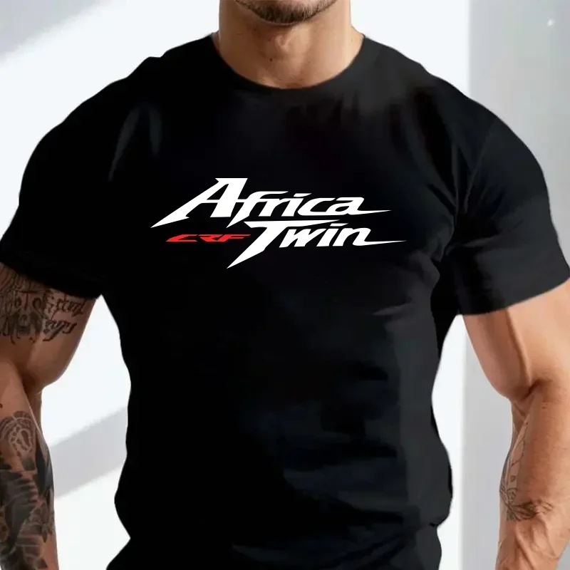 

Summer men's new Japanese motorcycle Hon Africa Twin Crf 1000L pattern printed Casual round-neck 2025 short-sleeved T-shirt