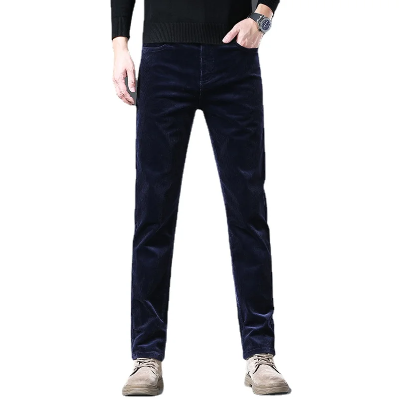 Men's Loose-Fit Corduroy Casual Pants, Classic and Fashionable Autumn and Winter Straight-Leg Trousers in Corduroy