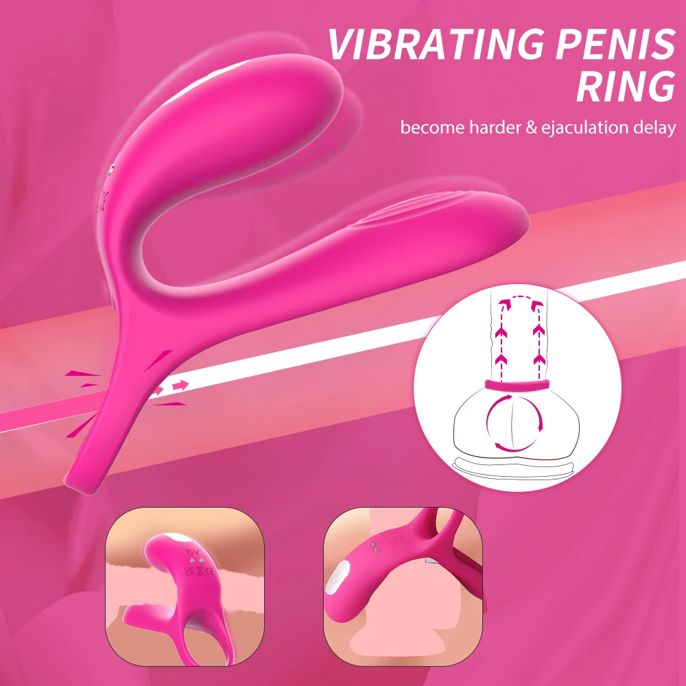 Wireless Remote Control Penis Ring Vibrator Delayed Ejaculation Cock Ring G-Spot Vaginal Stimulator Erotic Sex Toys for Couple