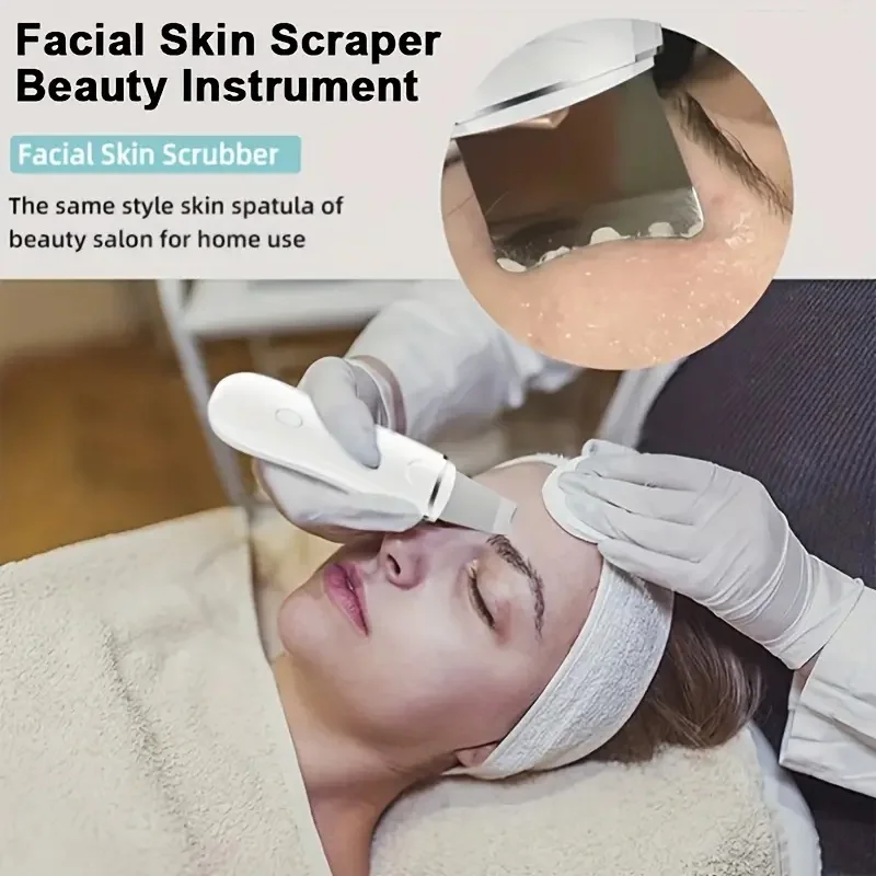 Ultrasone peelingmachine, gezichtsporiereiniger huishoudelijk krimpend schoonheidsapparaat dode huid acne mee-eter verwijderaar