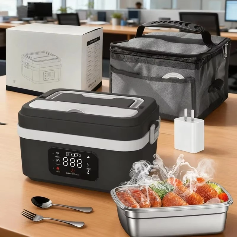 Outdoor camping heating stainless steel double-layer lunch box insulation rechargeable office