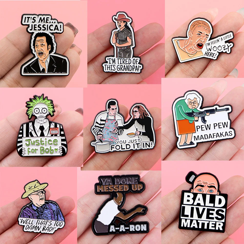 

"Very Nice" Quotations Jewelry Cartoon Badges Manga Badges on Backpack Enamel Pin Brooches Briefcase Cool Accessories