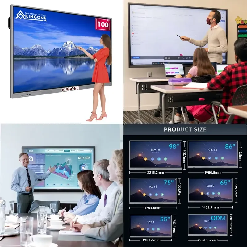 KINGONE 55 65 75 Inch LCD Display Teaching Board Touch Screen Digital Smart Board Interactive Whiteboard For Classroom