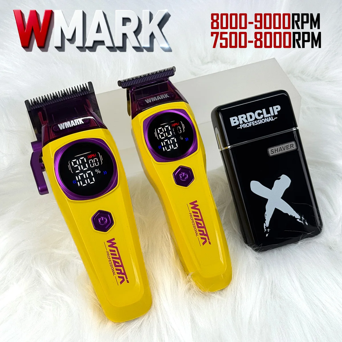 

WMARK NG-8004 8000-9000 об/мин Бесщеточный двигатель Беспроводная зарядная база 2025 Новая машинка для стрижки волос Лезвие DLC Триммер для волос NG-8204 8000 об/мин