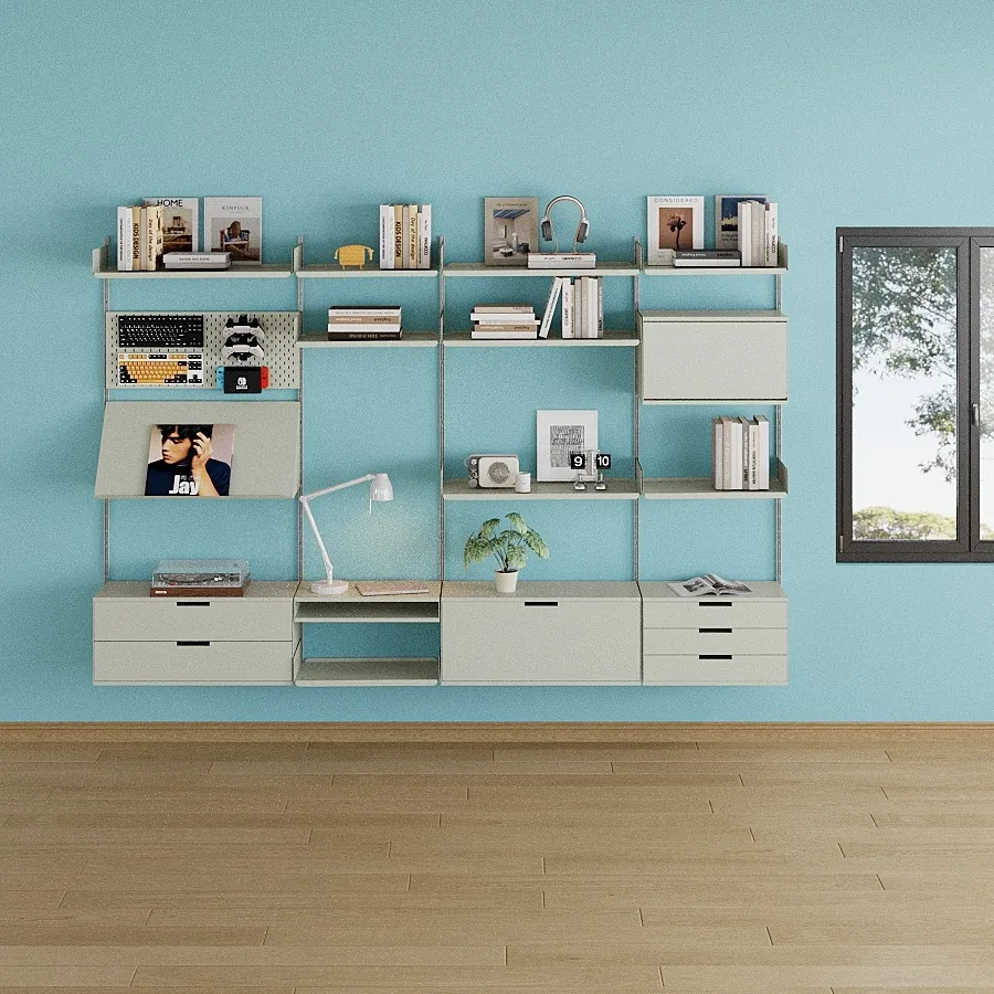Vitsoe Voice 606 Back Alley Universal Shelf System Home Living Room Office Aluminum Bookshelf