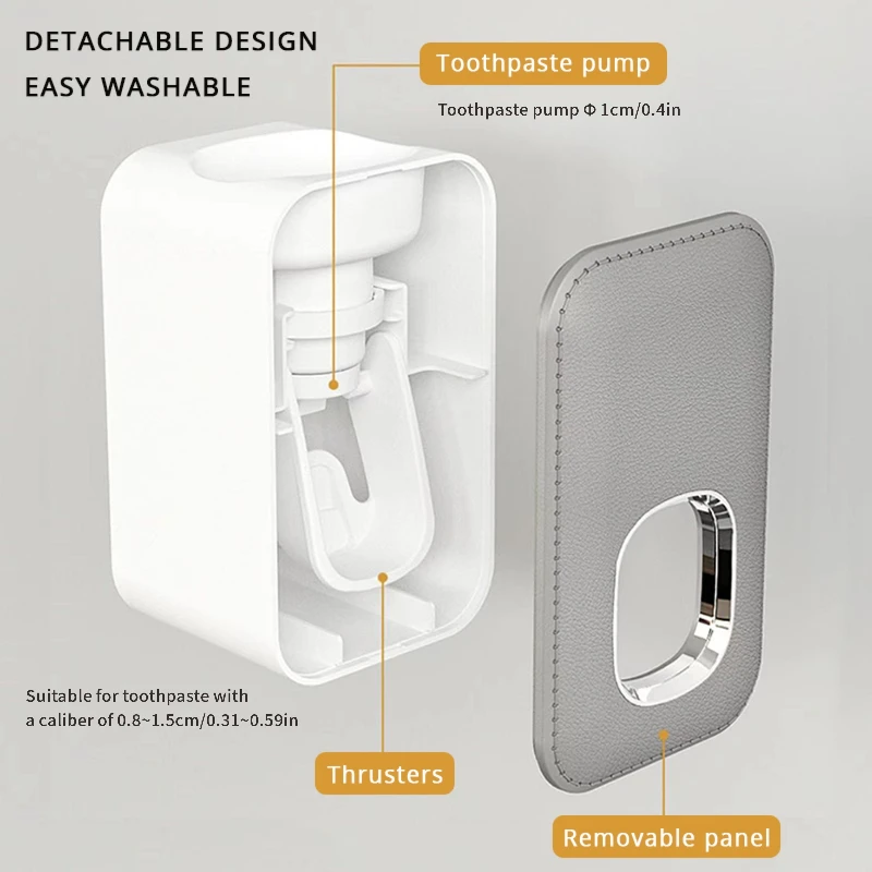 1 automatic toothpaste holder, wall mounted toothbrush holder without toothpaste and holes, suitable for home bathrooms 4