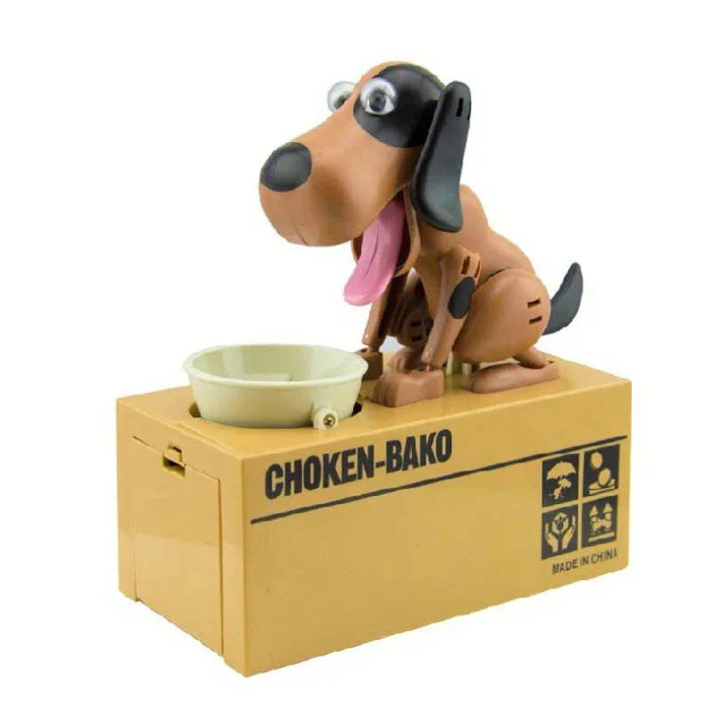 Cartoon Robotic Dog Steal Coin Bank, Money Saving Box, Plastic Automated Money Boxes, Electronic Piggy Banks, Kids Gift