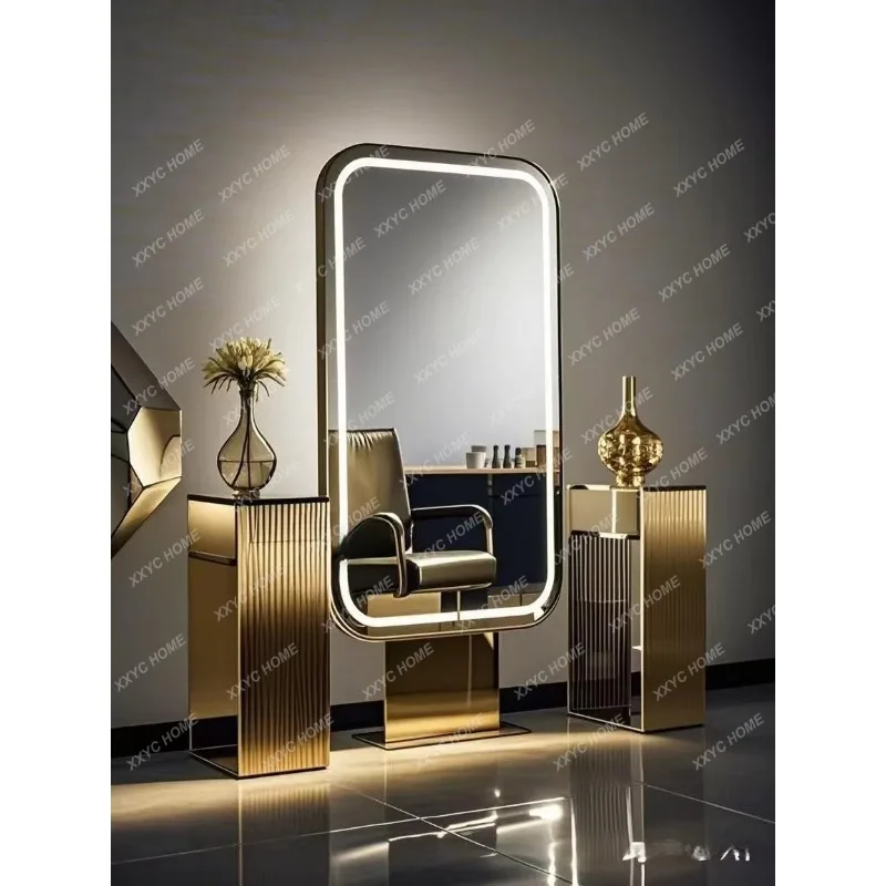 XXInternet celebrity barber shop mirror hair salon special simple hair cut mirror floor mirror hair salon new high-end