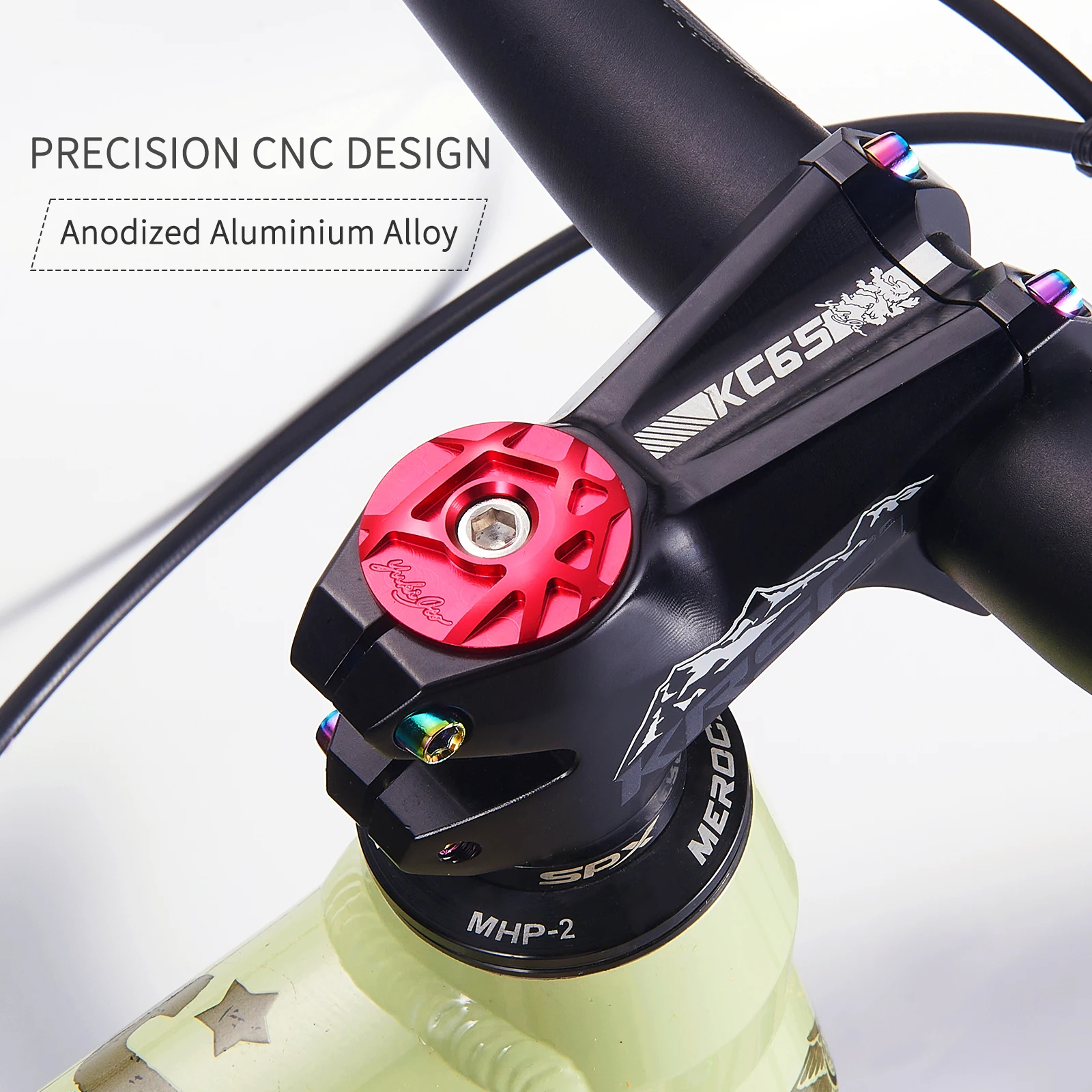 Fahrrad-Steuerrohrkappe MTB Rennrad Vorbau-Steuerrohr-Abdeckkappe CNC mit Schraube für 28,6mm Gabelrohr Fahrradzubehör – Detail 9