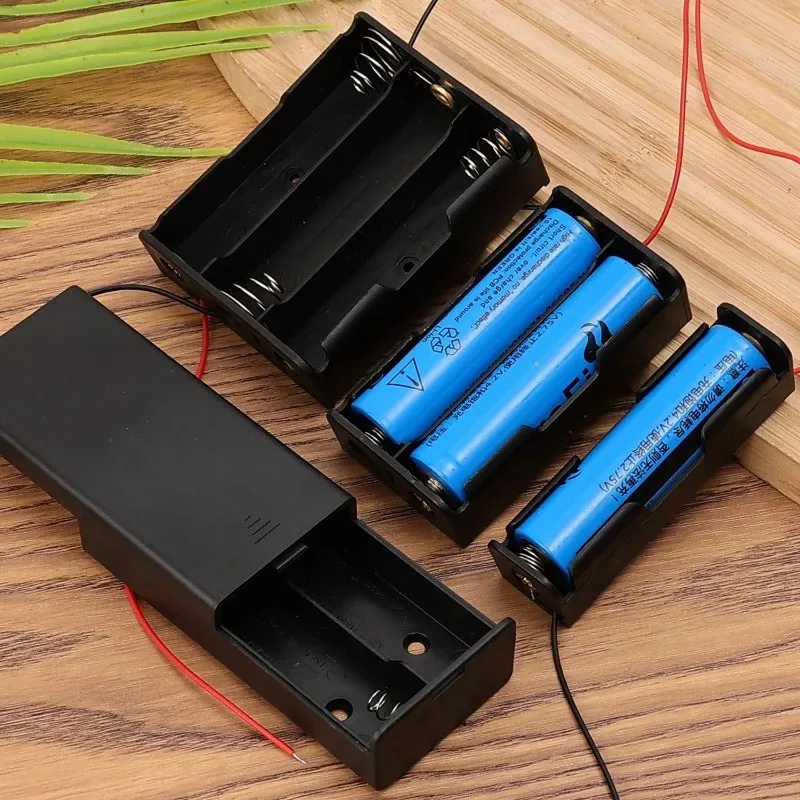 18650 Battery Holder Plastic Box Bundle with Wire 1/2/3/4 Slots 3.7V DIY 18650 Battery Box Storage Case with Connect Wire