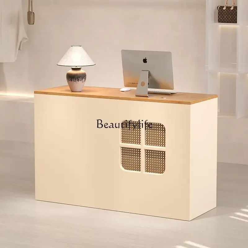 

ls 18Cashier Counter Shop Cream Style Barber Shop Simple Small Bar Counter