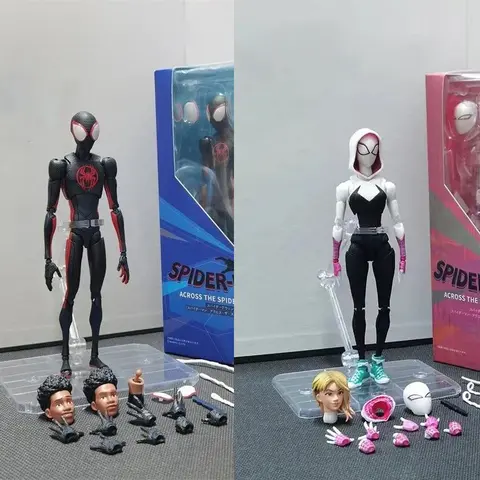 Anime Spider-man Shf Figuarts Miles Morales Gwen Action Figures Gwen Spider Woman Figurine Spiderman Figura Pvc Modello Bambola Giocattoli