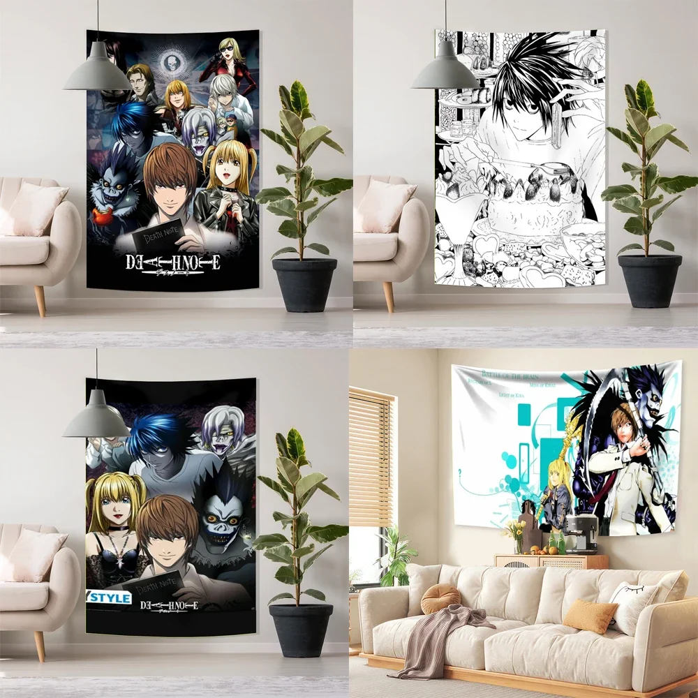 Anime Death Note DN L Colorful Tapestry Wall Hanging Bohemian Wall Tapestries Mandala Wall Hanging Sheets  Tapestry Aesthetic