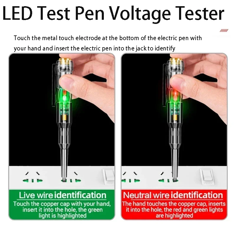 LED Test Pen Voltage Tester Pen Electrician Specific Induction Breaking Wire Measuring Tool High Bright Electrical Screwdriver