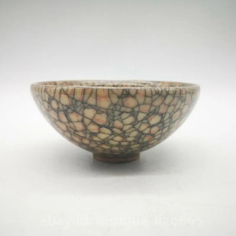 

3.9" Fine Chinese Ceramics Song Guan Kiln Porcelain Ice Crack Pretty Douli Bowl