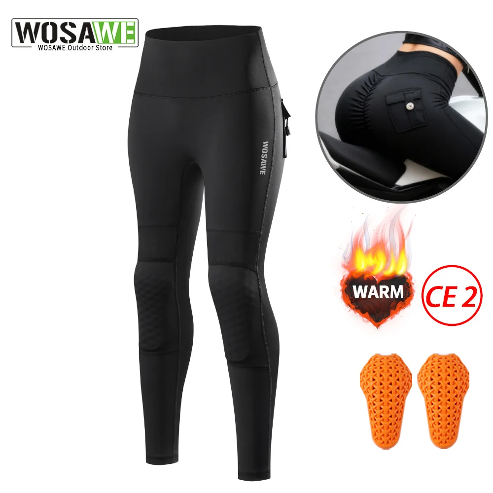 

WOSAWE зимние велосипедные брюки женские велосипедные брюки для горного велосипеда с подъемом бедер гоночные велосипедные колготки с CE противоскользящими наколенниками