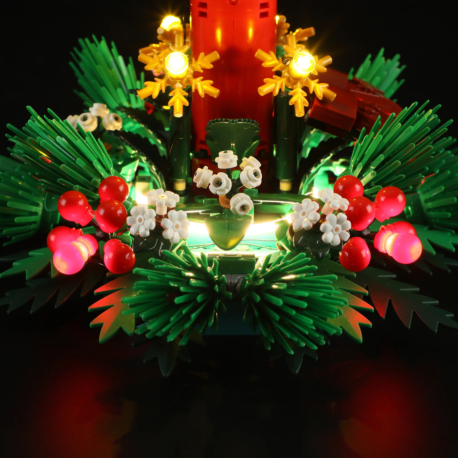 (Only LED Light No Bricks)   40743 Christmas Table Decoration Flower Ideas (Not Include Building Blocks Bricks Kits Sets Model)