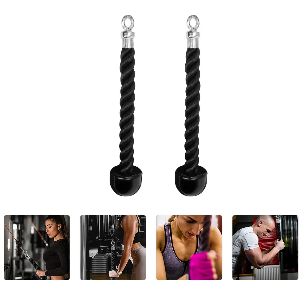 2 Pcs Single End Tension Rope for Bodybuilding Exercise Pull Heavy Duty Down Cord Triceps High-strength Nylon Filament