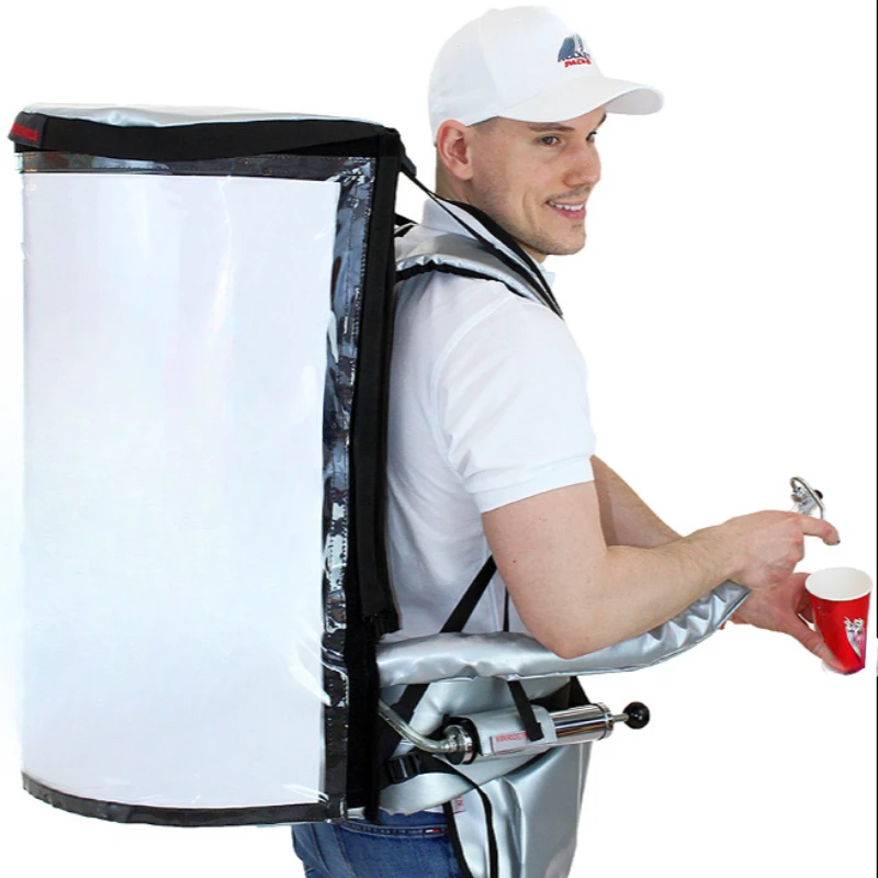 

Backpack drink dispenser for 19 Liter Beer Cola Coffee - vendor vending seller hawker mobile portable