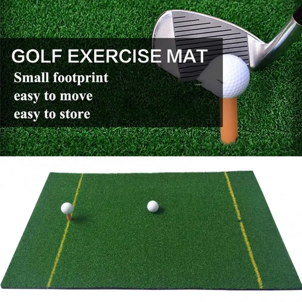 60cm x 90cm Indoor Golf Practice Hitting Mat Faux Turf Grass Pad with Dual Line