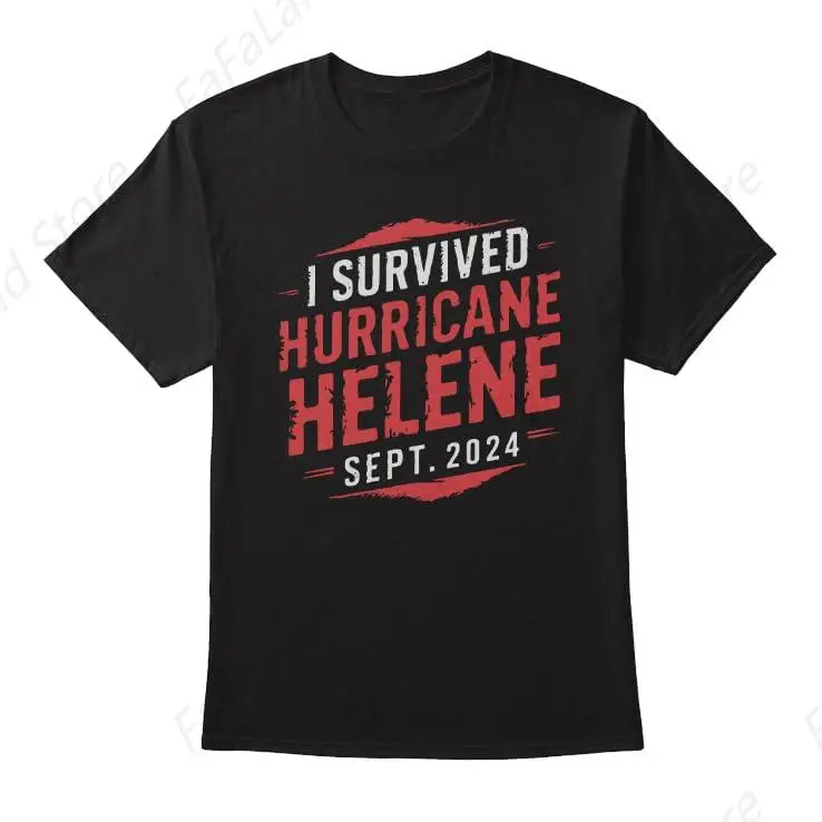 I Survived Hurricane Helene Sept 2024 T Shirt for Men Women Cotton Summer Top Tee