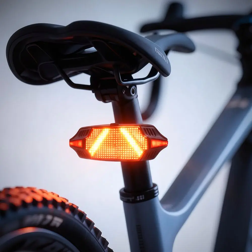 Intelligent Led Bicycle Tail Light App Connected Warning Lamp Automatic Brake Sensing Turn Signal Safety Cycling Gear